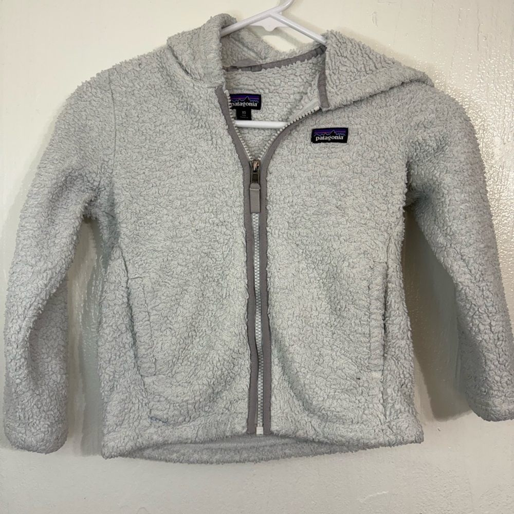 Patagonia Los Gatos size large girls sweatshirt Zip Jacket Sherpa size XS 4/5